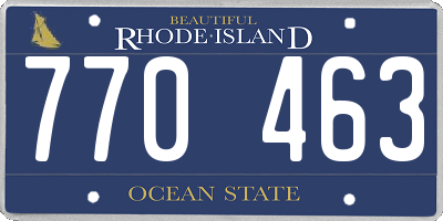 RI license plate 770463
