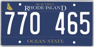 RI license plate 770465