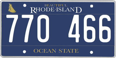 RI license plate 770466