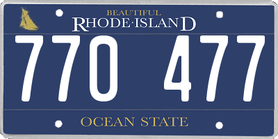 RI license plate 770477