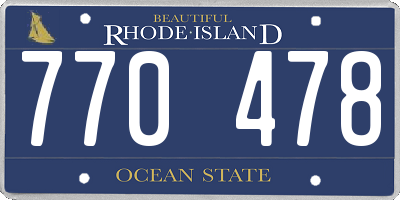 RI license plate 770478