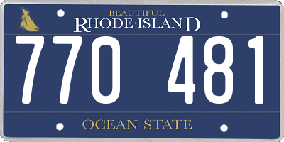 RI license plate 770481