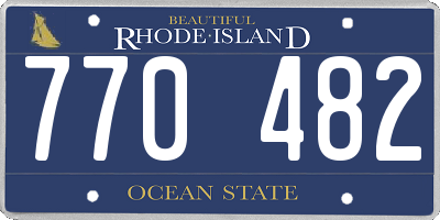 RI license plate 770482