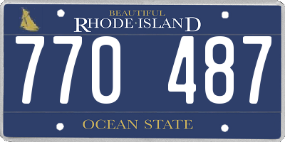RI license plate 770487