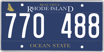 RI license plate 770488
