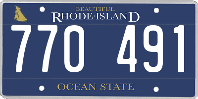 RI license plate 770491
