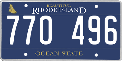 RI license plate 770496