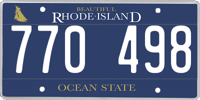 RI license plate 770498