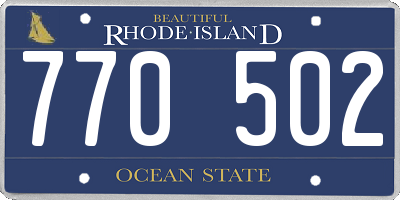 RI license plate 770502