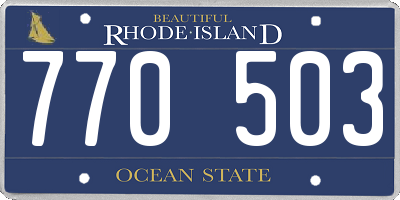 RI license plate 770503