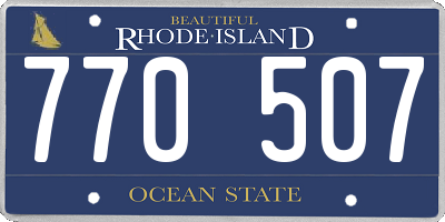 RI license plate 770507