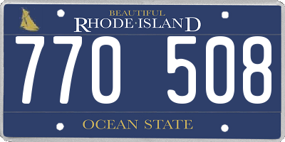 RI license plate 770508