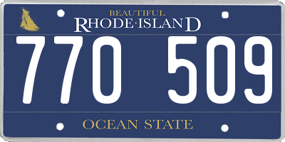 RI license plate 770509