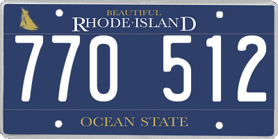 RI license plate 770512