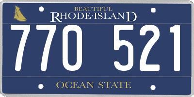 RI license plate 770521