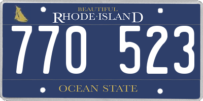 RI license plate 770523