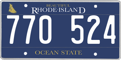RI license plate 770524