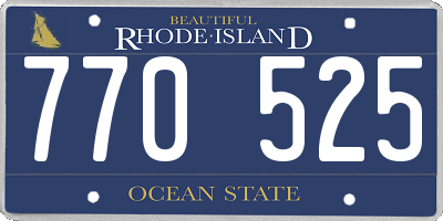 RI license plate 770525