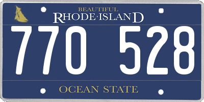 RI license plate 770528