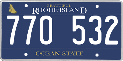 RI license plate 770532