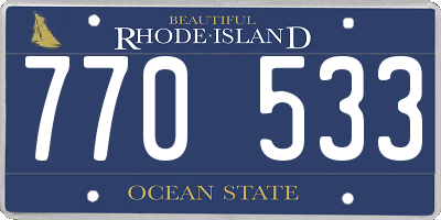 RI license plate 770533