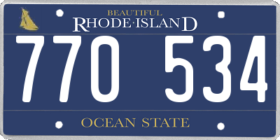 RI license plate 770534