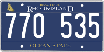 RI license plate 770535