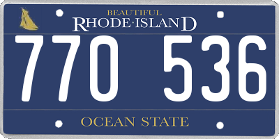 RI license plate 770536