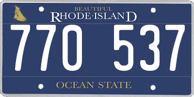 RI license plate 770537