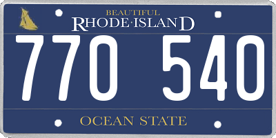 RI license plate 770540