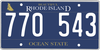 RI license plate 770543