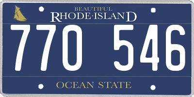 RI license plate 770546