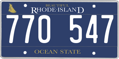 RI license plate 770547