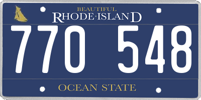 RI license plate 770548
