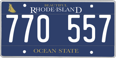 RI license plate 770557