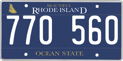 RI license plate 770560