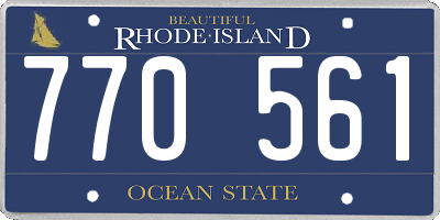 RI license plate 770561