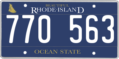 RI license plate 770563