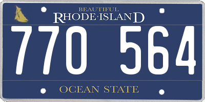 RI license plate 770564