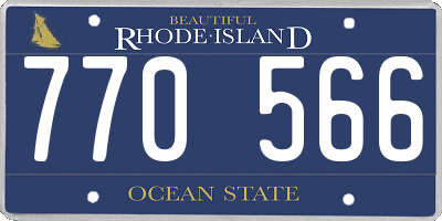 RI license plate 770566