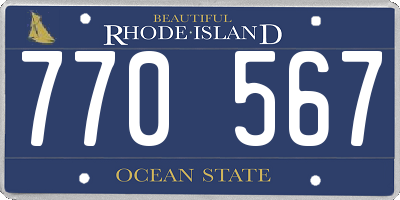 RI license plate 770567