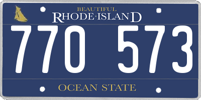 RI license plate 770573
