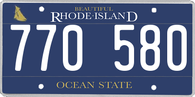 RI license plate 770580