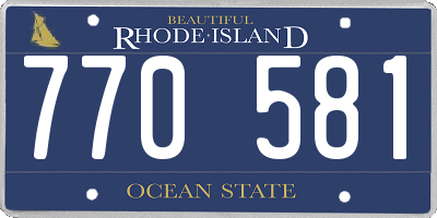 RI license plate 770581