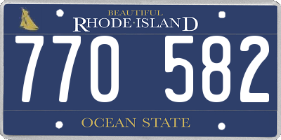 RI license plate 770582