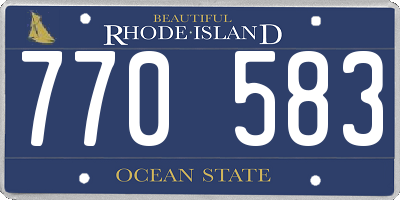 RI license plate 770583