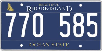 RI license plate 770585