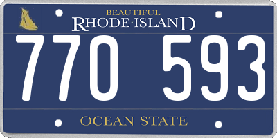RI license plate 770593