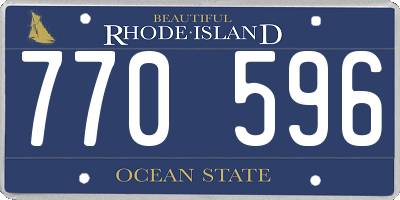 RI license plate 770596