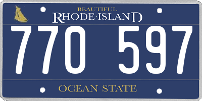 RI license plate 770597